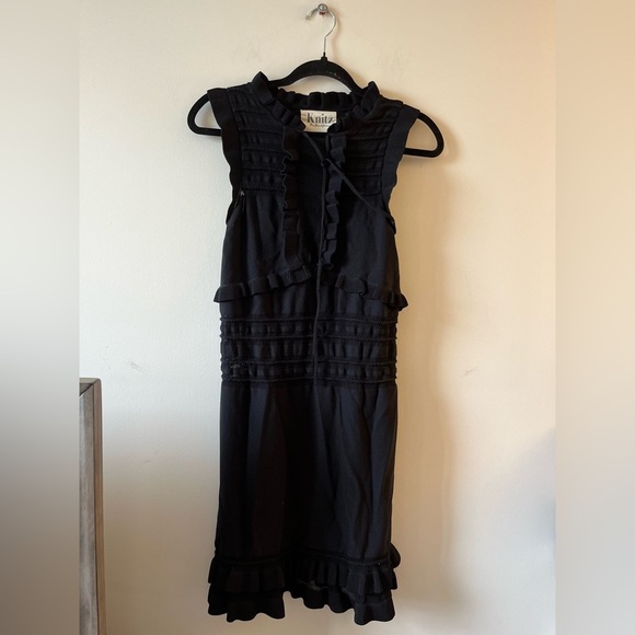 Knits For Love & Lemons - Ruffled Tiered Black Dress - Picture 2 of 9